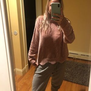 Pink fuzzy sweater